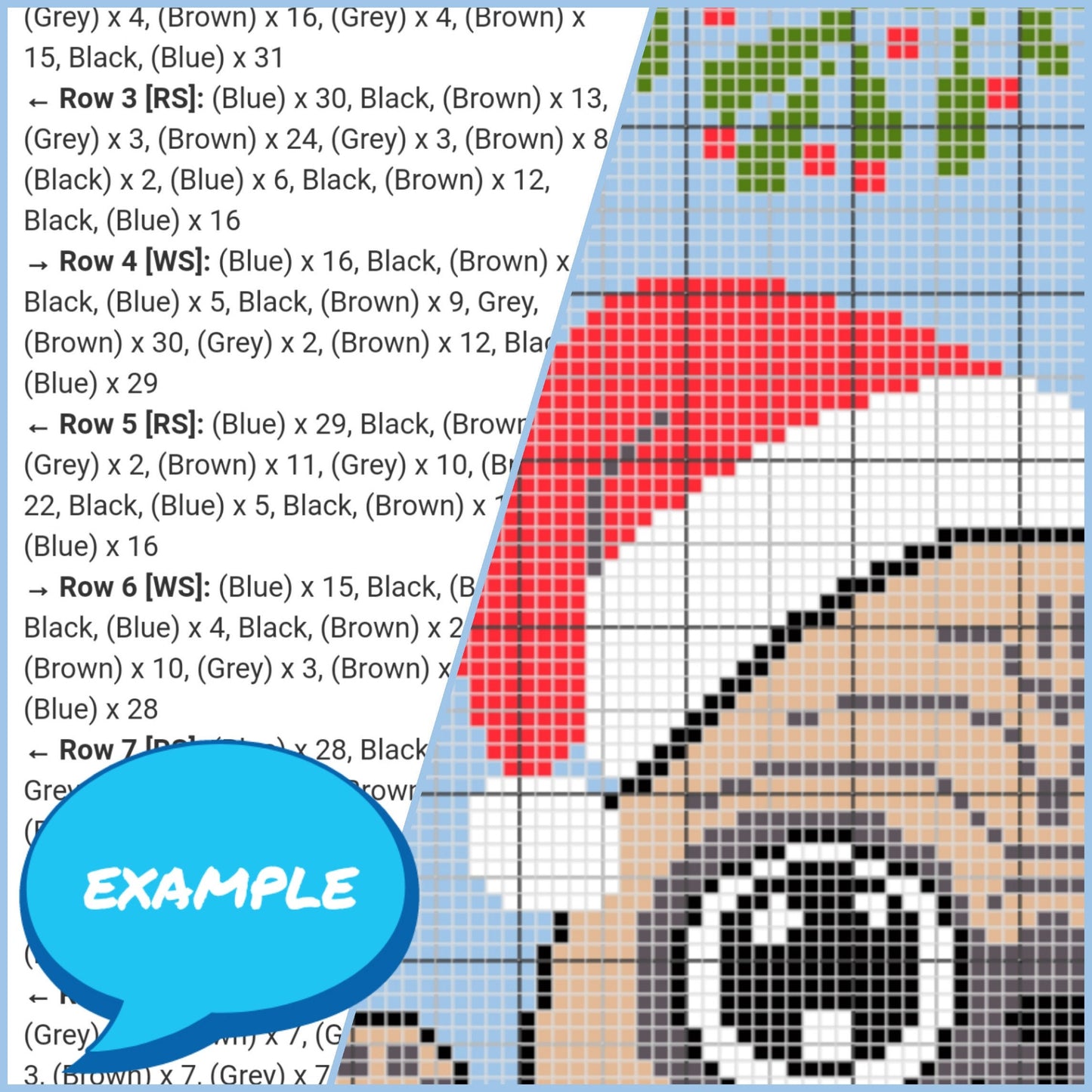 Christmas Crochet Pug Pattern, Tapestry Crochet Blanket Pattern, Crochet Pillow Pattern