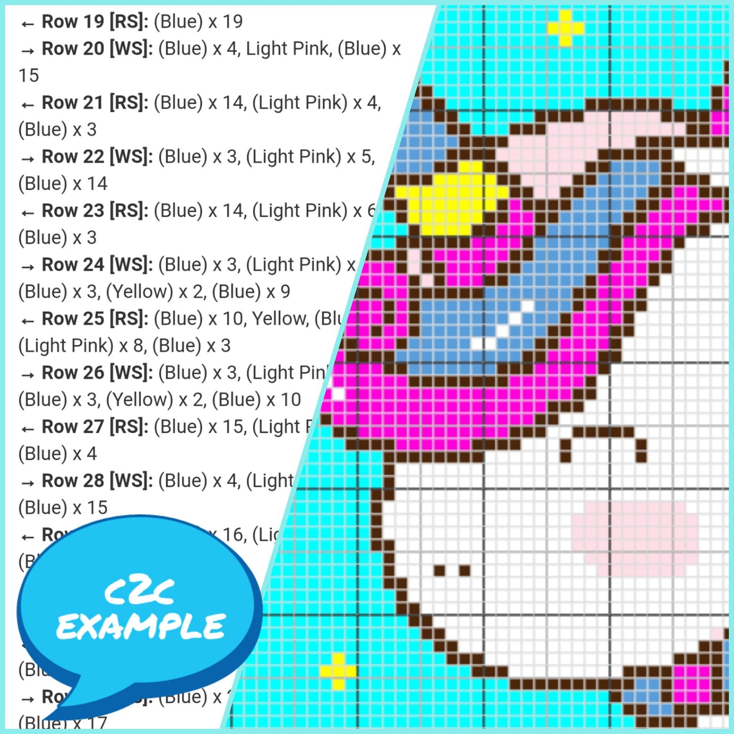 Unicorn Crochet Blanket - Crochet BUNDLE: C2C Unicorn Pattern, Crochet Unicorn Pillow