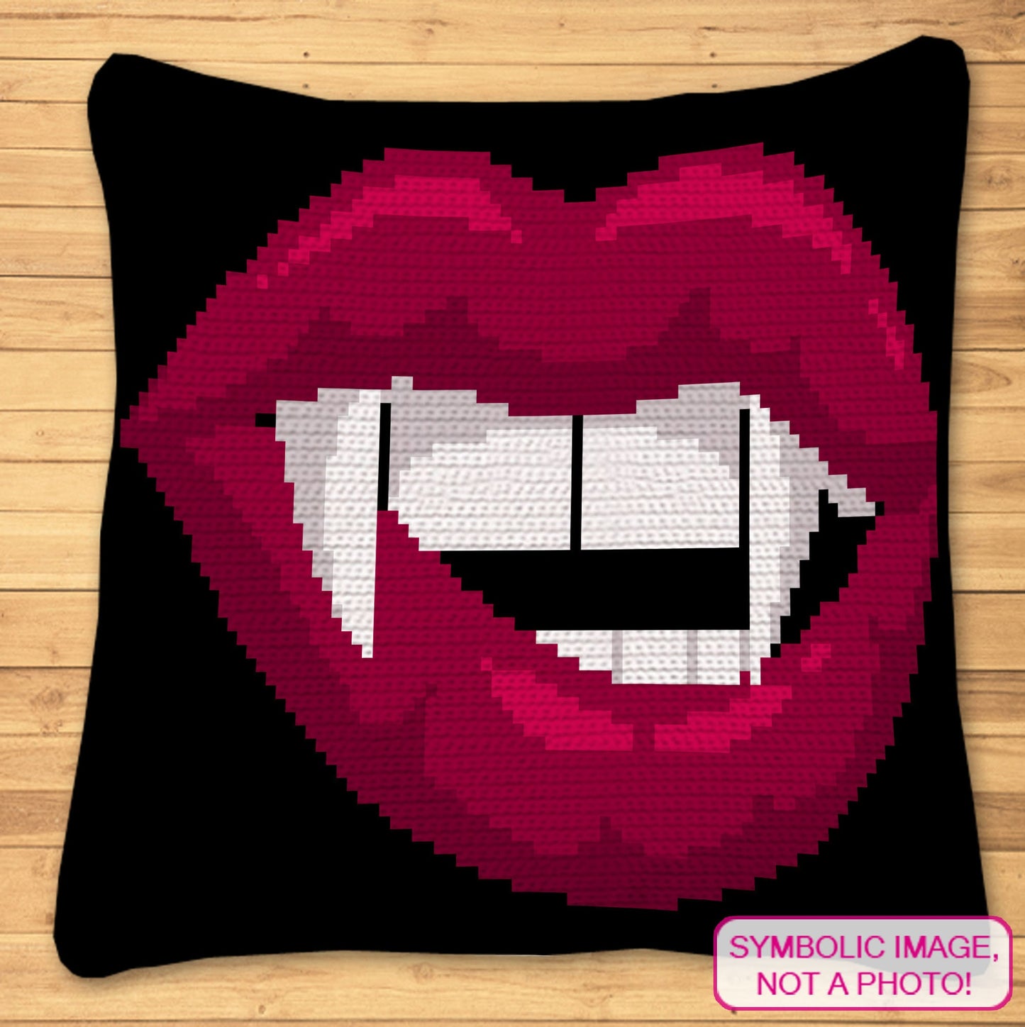 Crochet Vampire Pattern BUNDLE: C2C Crochet Blanket Pattern, Halloween Crochet Pillow