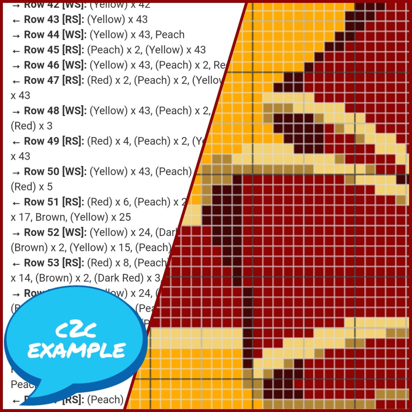 Crochet Gift Pattern, C2C Christmas Blanket Pattern