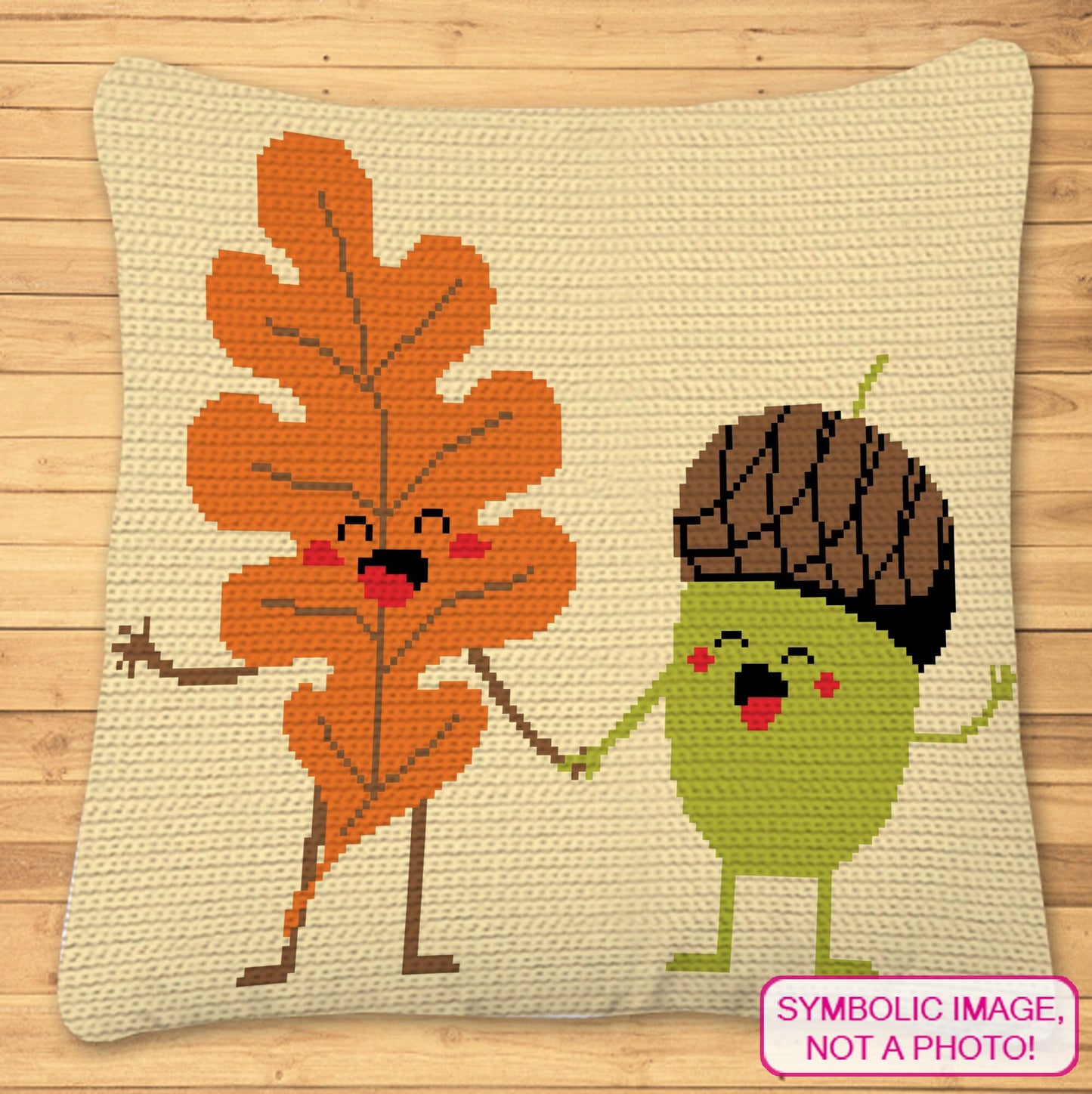 Fall Crochet Pattern, Leaf and Acorn Crochet Afghan Blanket Pattern, Crochet Pillow Pattern