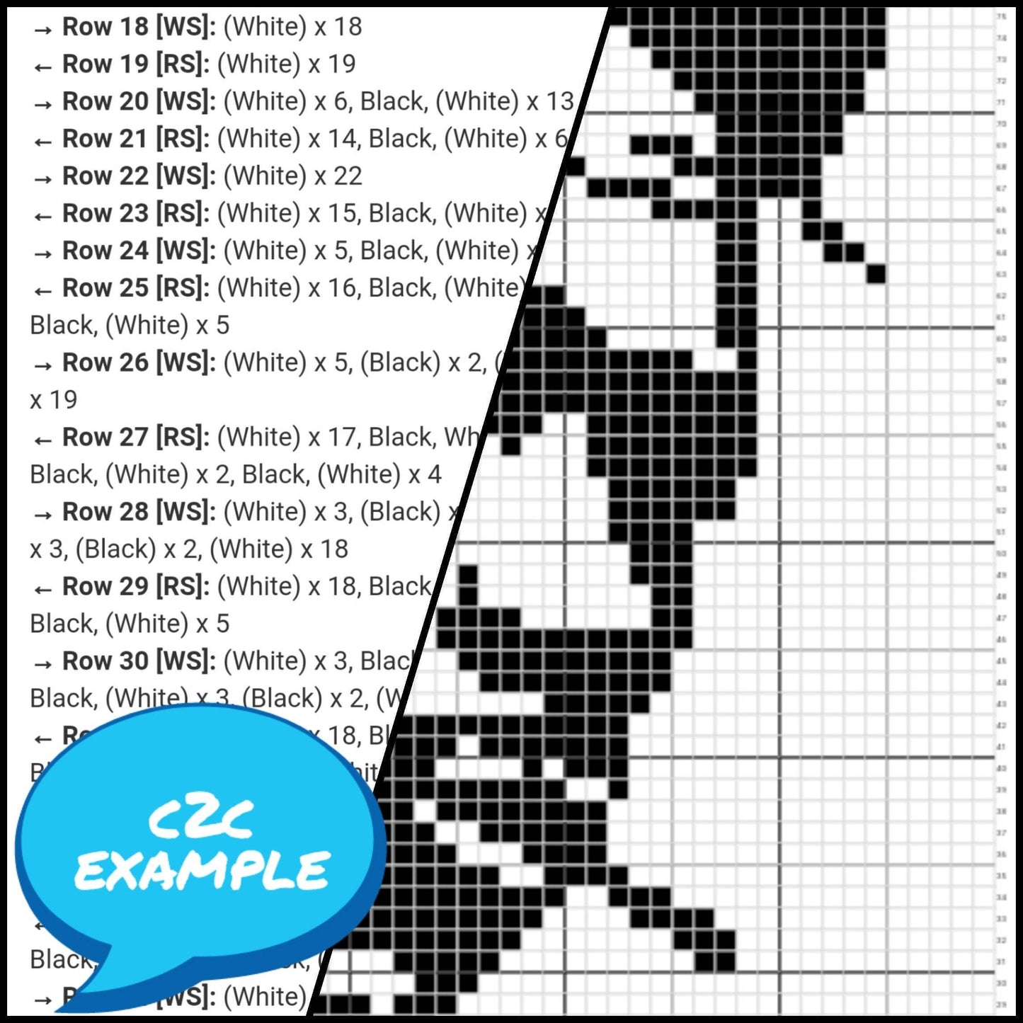 C2C Crochet Celebrity Jimi Hendrix - C2C Crochet Portrait Pattern
