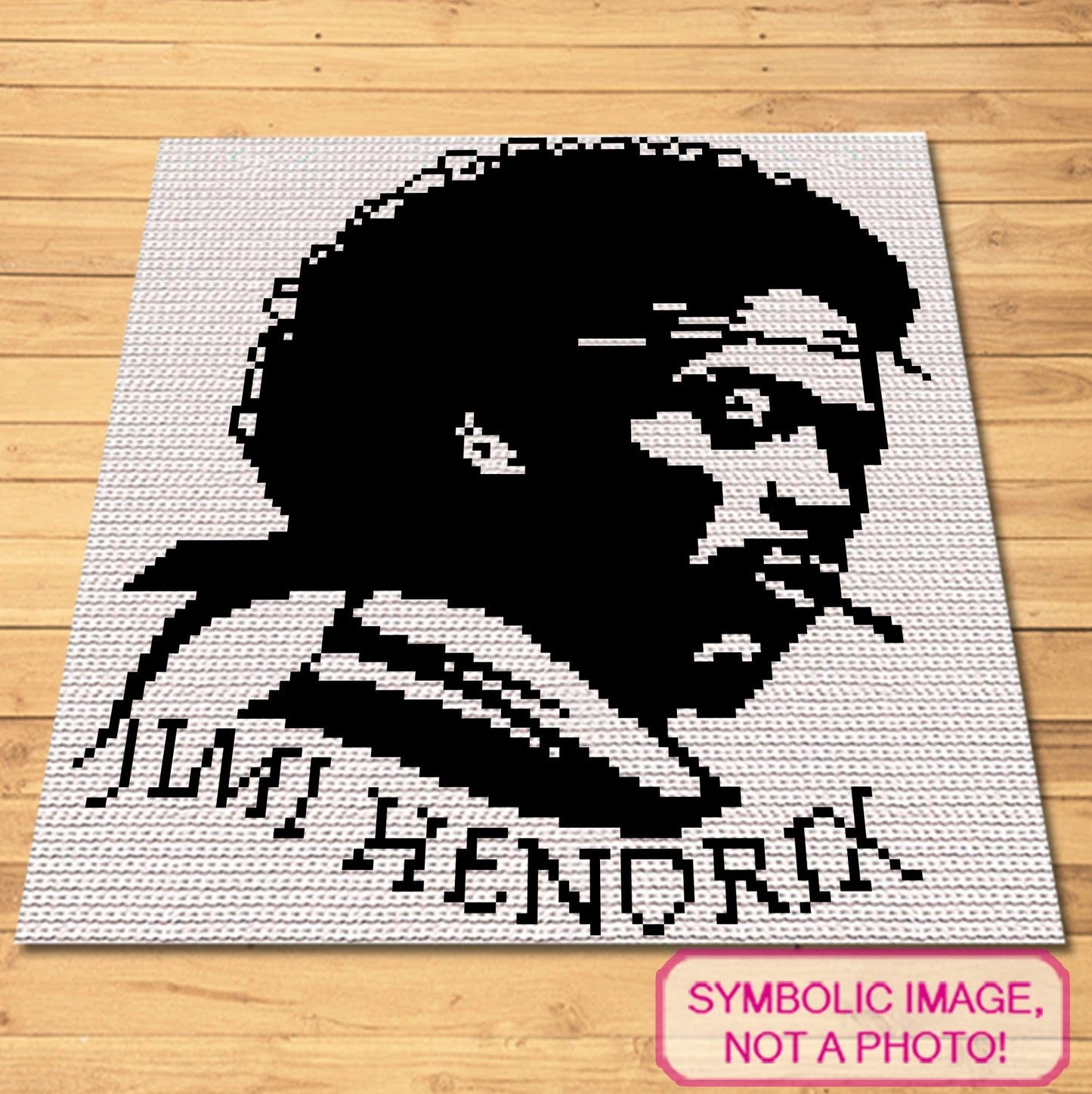Crochet Celebrity Jimi Hendrix - Crochet BUNDLE: C2C Crochet Portrait Pattern, Crochet Pillow Pattern