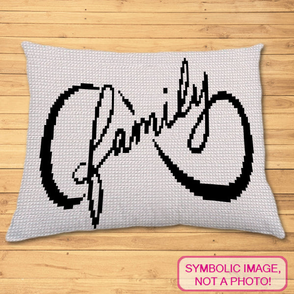 Family Crochet Pillow Pattern - Tapestry Crochet Pattern
