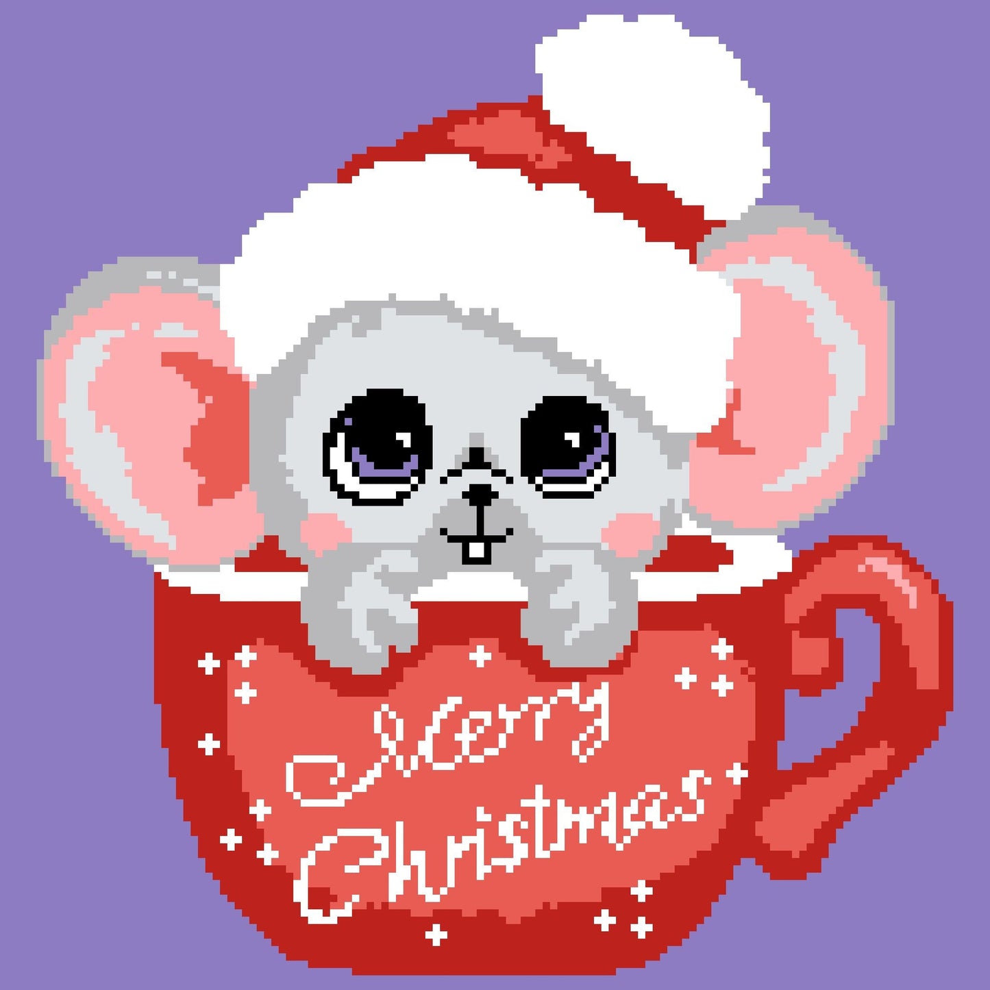 Crochet Christmas Mouse - Christmas Crochet Blanket Pattern, Christmas Crochet Pillow