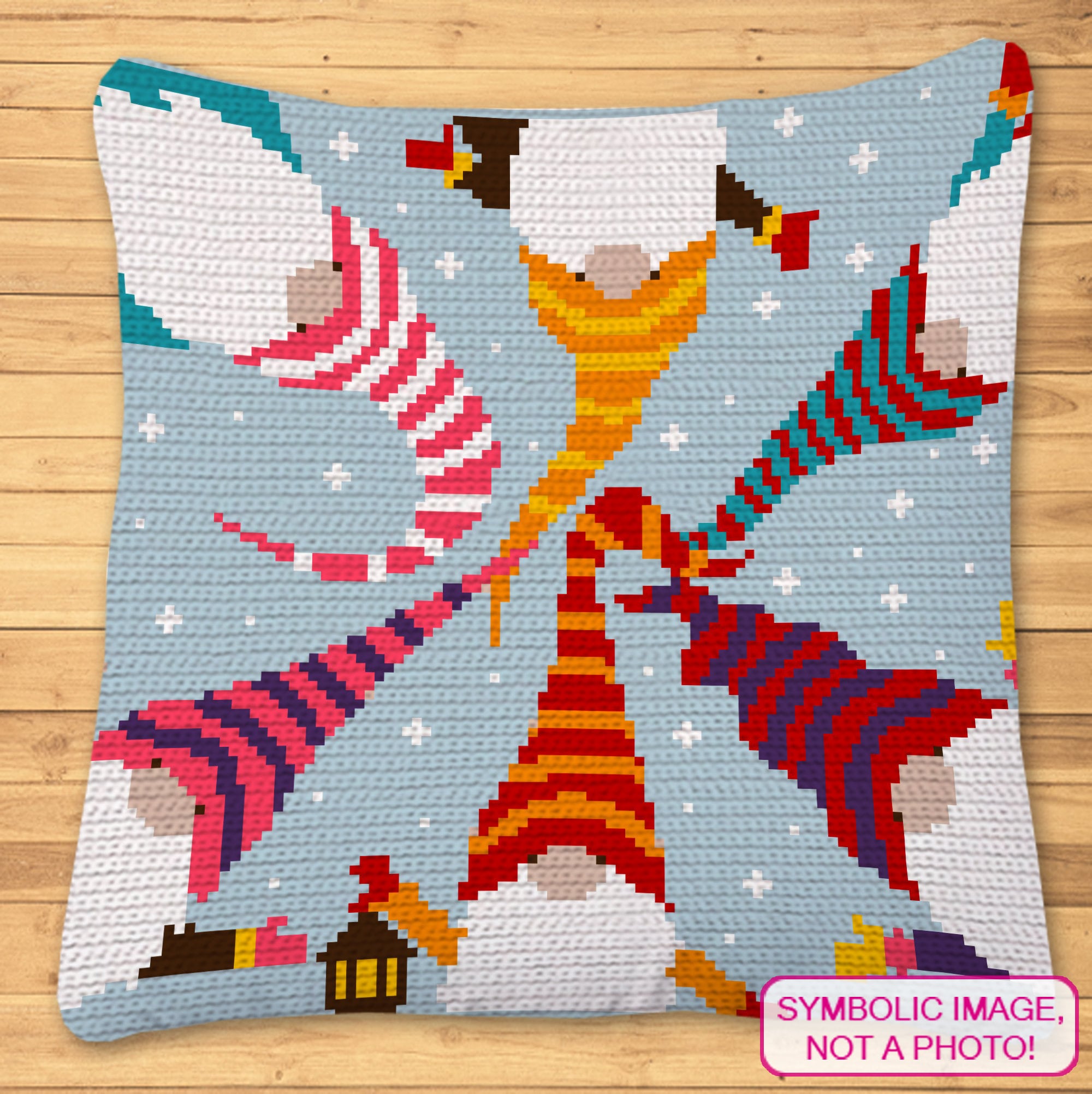 Crochet Gnomes Pattern - Tapestry Crochet Blanket and Pillow Pattern