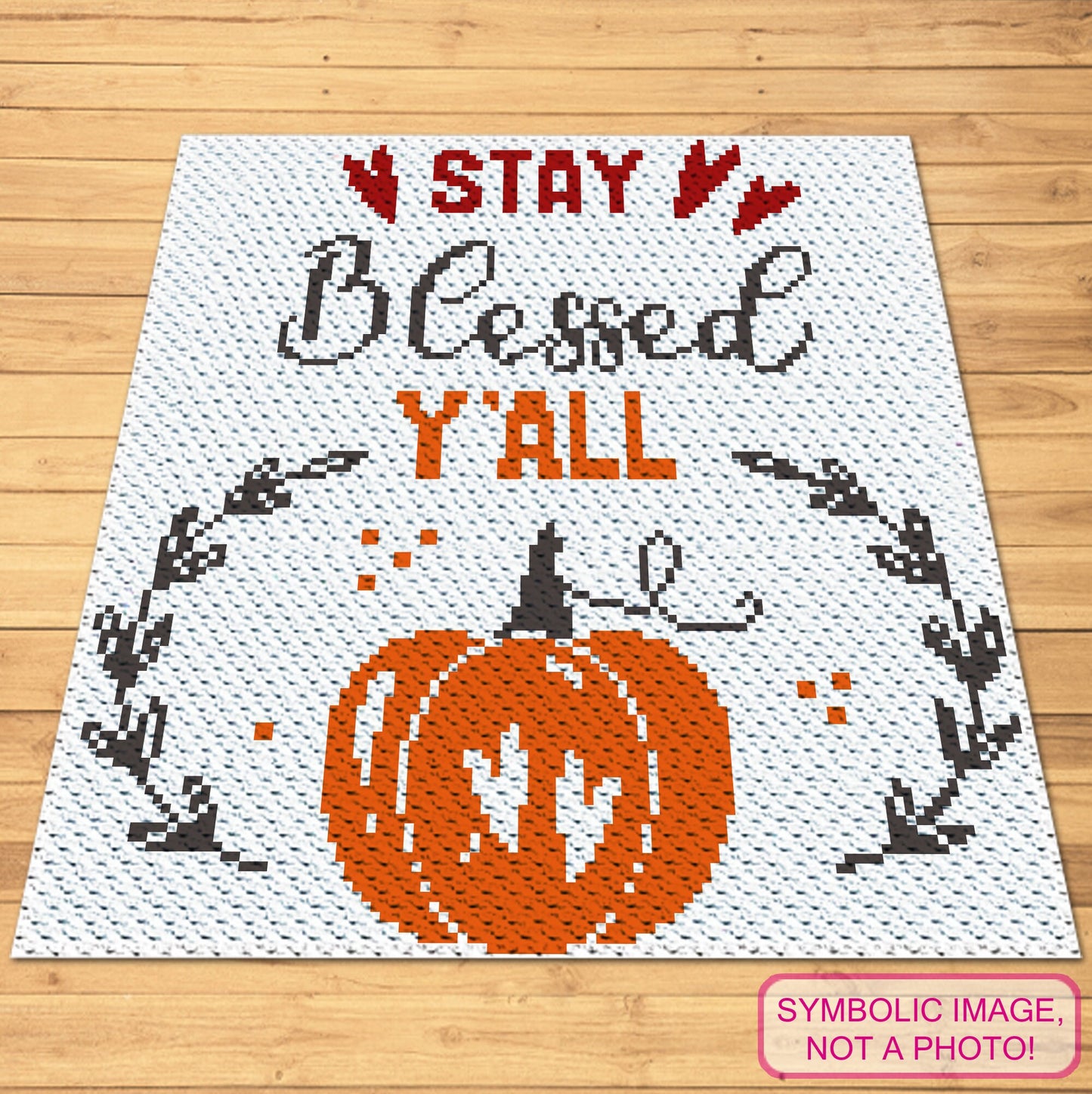 Stay Blessed Thanksgiving Crochet Pattern - C2C Crochet Blanket Pattern