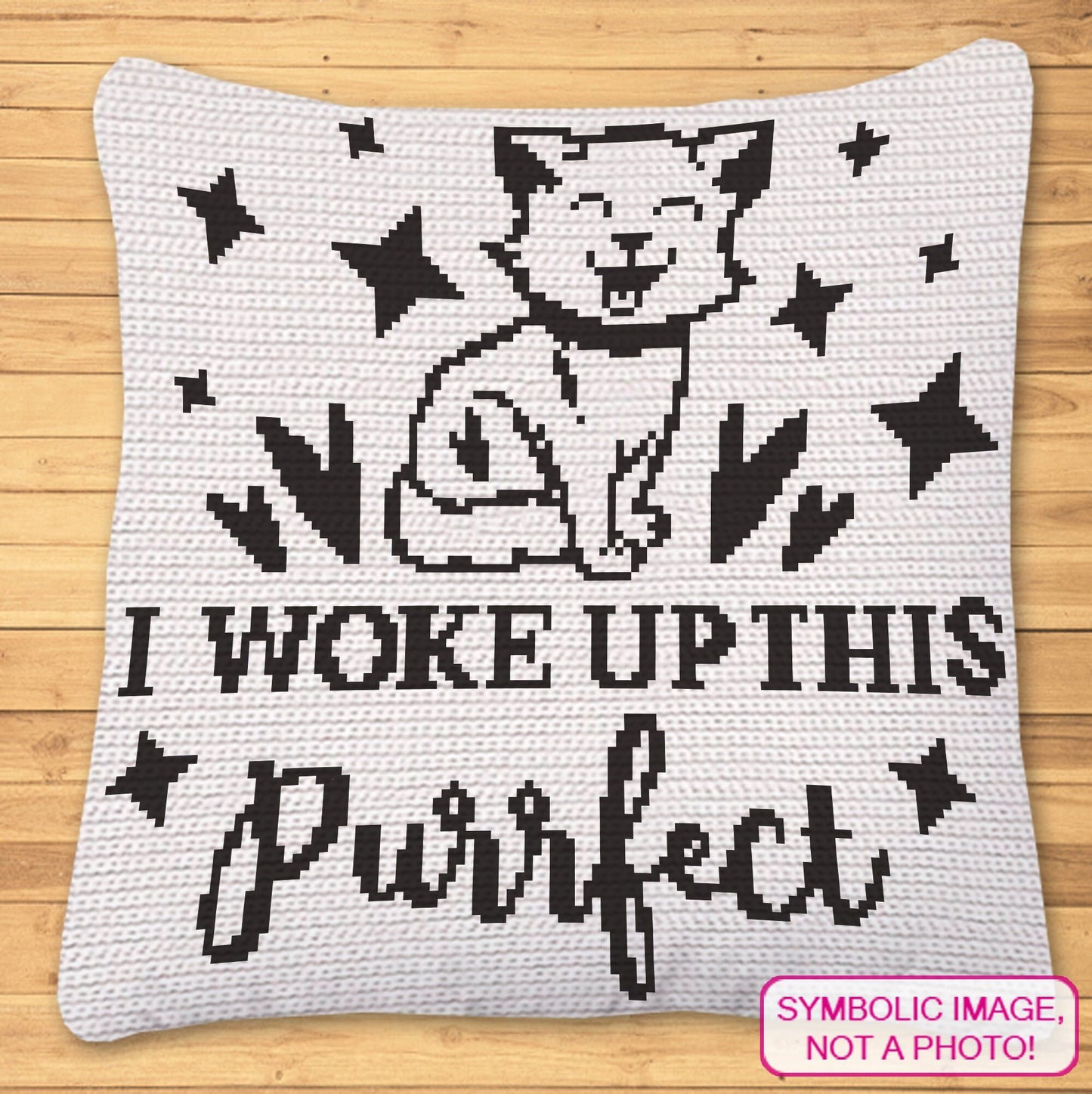 This Purrfect - Tapestry Crochet Cat Blanket Pattern, Cat Crochet Pillow