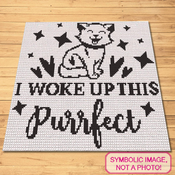 This Purrfect - Tapestry Crochet Cat Blanket Pattern, Cat Crochet Pillow