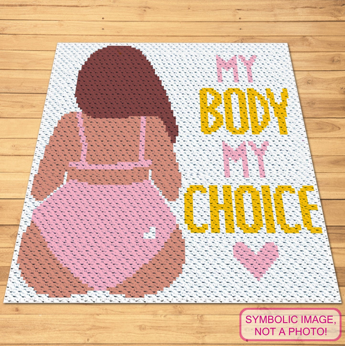 My Body My Choice - Crochet BUNDLE: C2C Blanket Pattern, Crochet Pillow Pattern