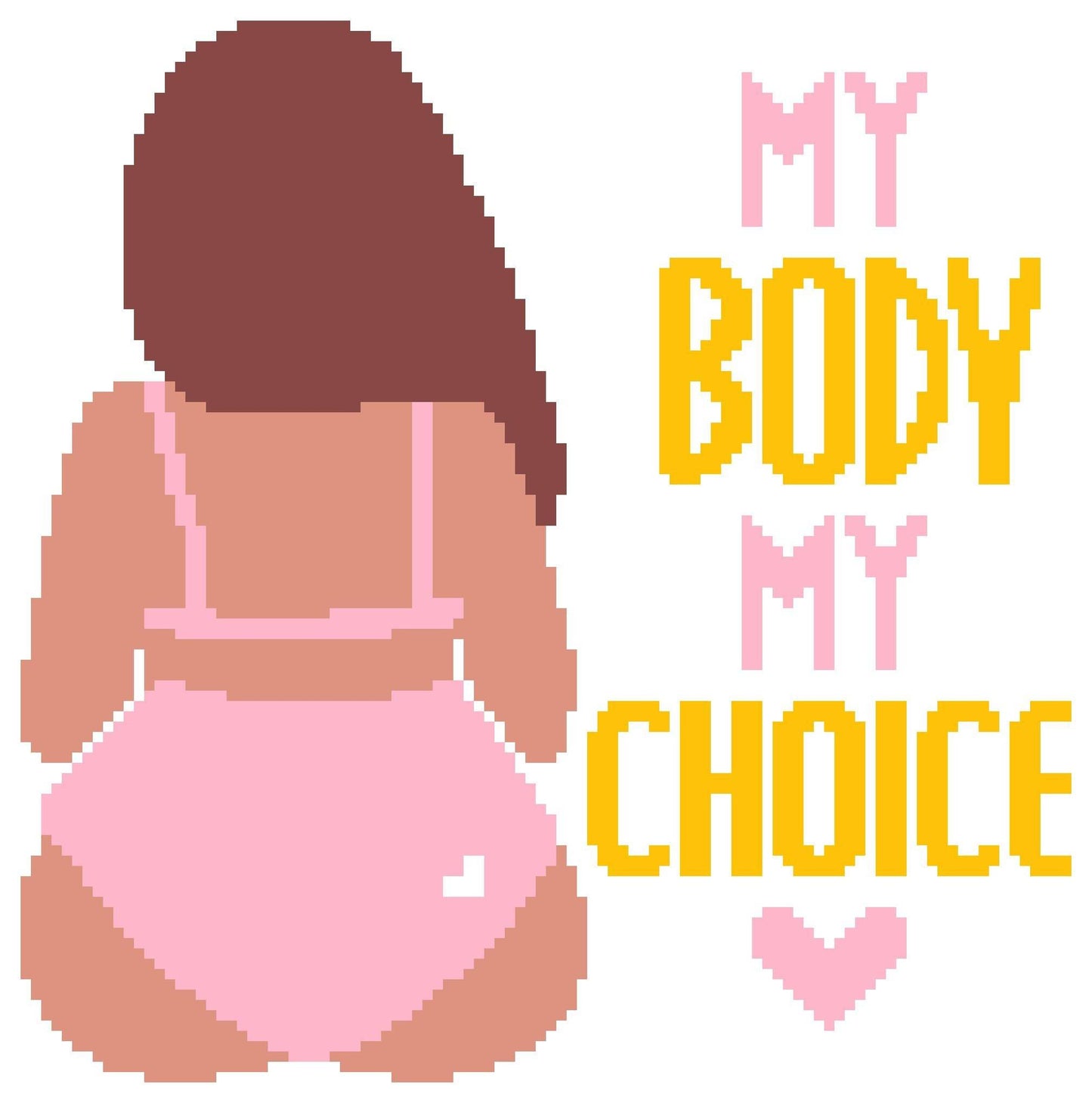 My Body My Choice - Tapestry Crochet Blanket Pattern, Crochet Pillow Pattern