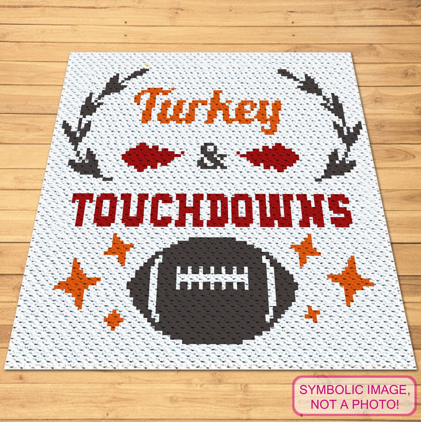 Thanksgiving Crochet Pattern, Touchdowns Crochet BUNDLE: C2C Crochet Blanket Pattern, Crochet Pillow Pattern
