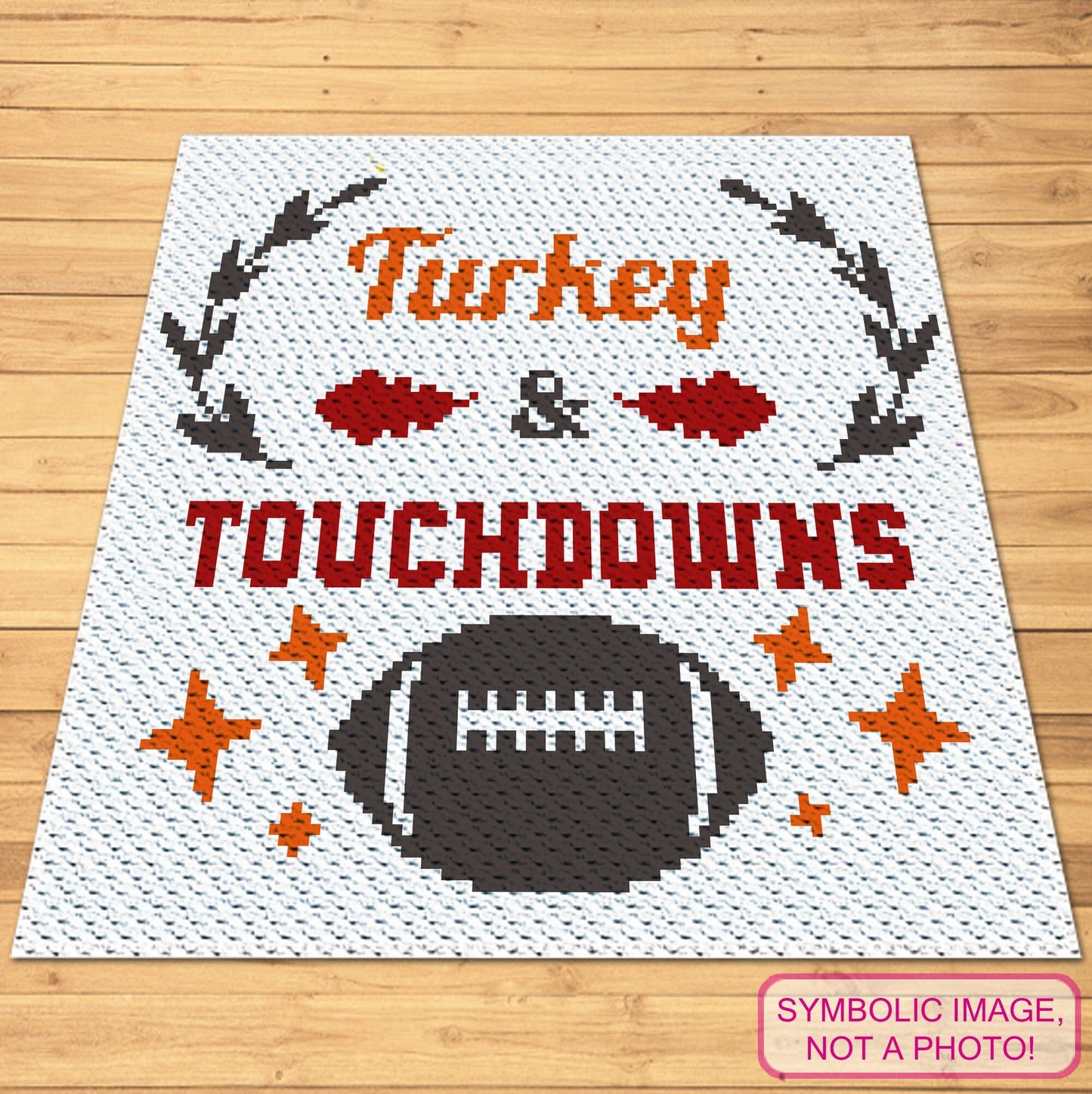 C2C Thanksgiving Crochet Pattern - Turkey and Touchdowns