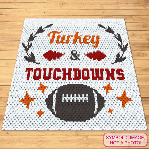 C2C Thanksgiving Crochet Pattern - Turkey and Touchdowns