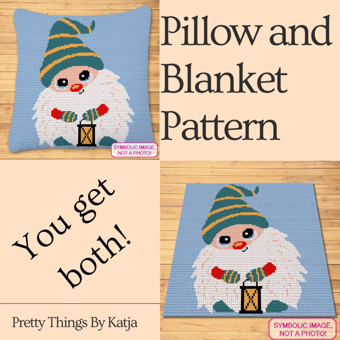 Christmas Crochet Gnome BUNDLE (8 Patterns), Tapestry Crochet Blanket Pattern, Crochet Pillow Pattern