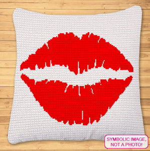Crochet Lips Pillow Pattern, Crochet Decorative Pillow