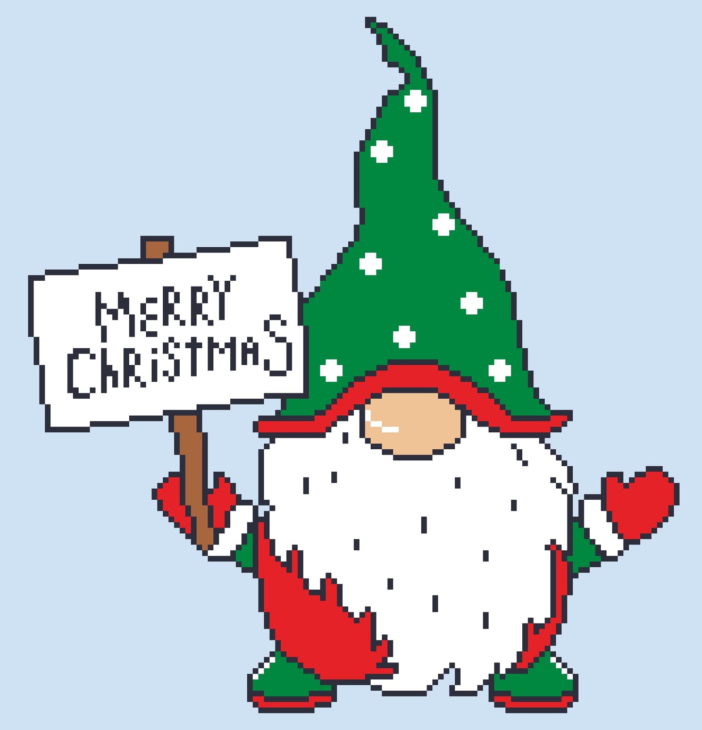 Crochet Green Gnome Pattern, Merry Christmas Crochet Pillow Pattern, Christmas Crochet Blanket Pattern