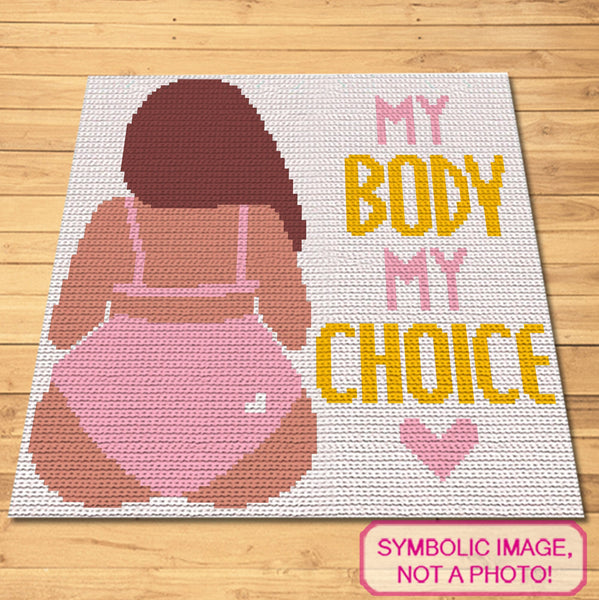 My Body My Choice - Crochet BUNDLE: C2C Blanket Pattern, Crochet Pillow Pattern