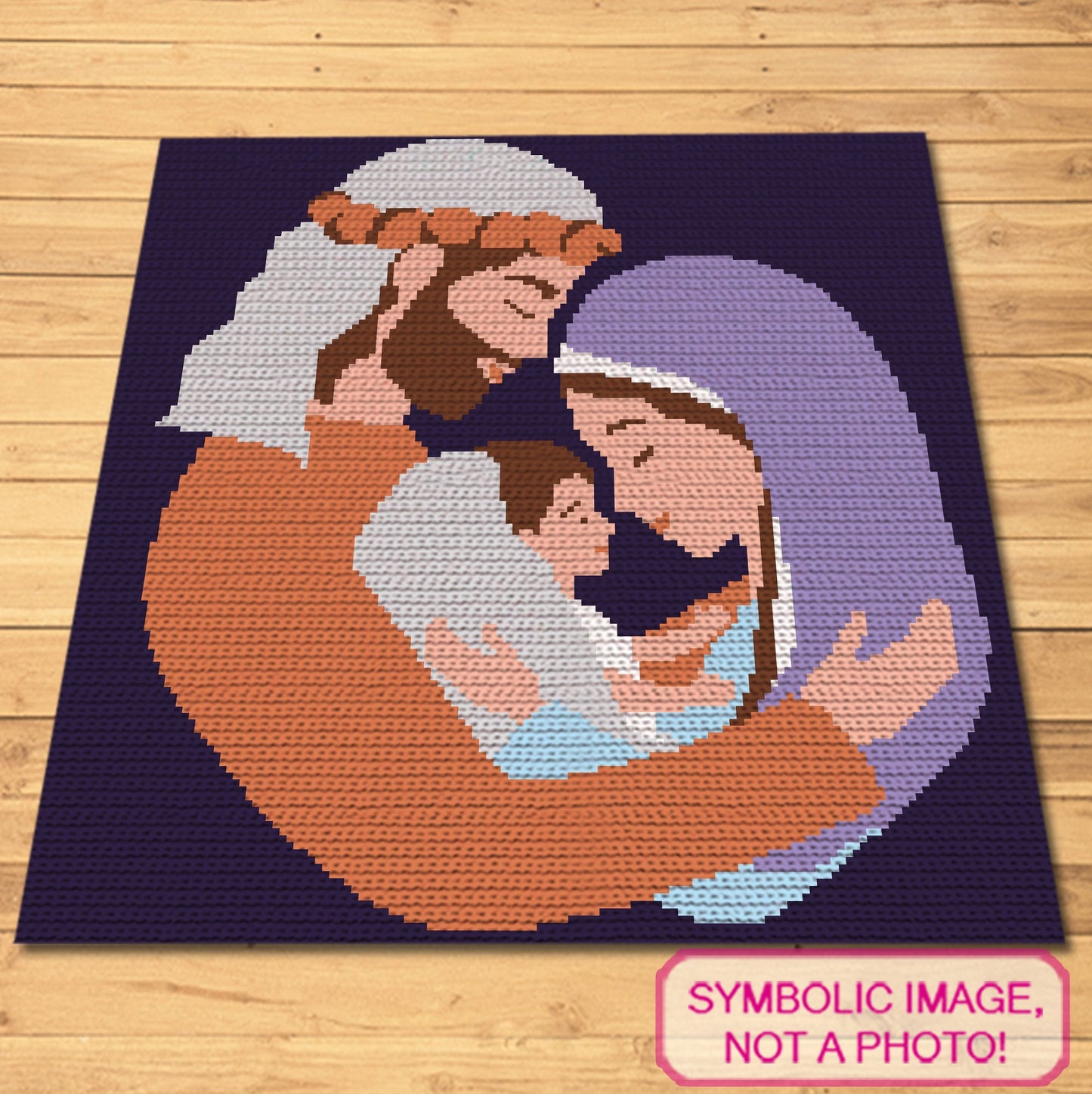 Crochet Nativity Pattern, Christmas Crochet Blanket, Crochet Pillow Pattern