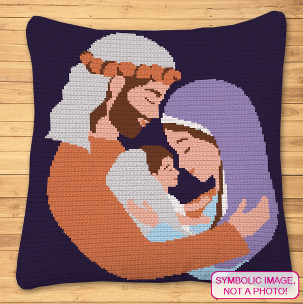 Crochet Nativity Pattern, Christmas Crochet Blanket, Crochet Pillow Pattern
