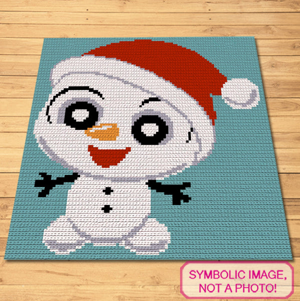Crochet Snowman Pattern - Crochet BUNDLE: C2C Christmas Blanket Pattern + Crochet Snowman Pillow Pattern