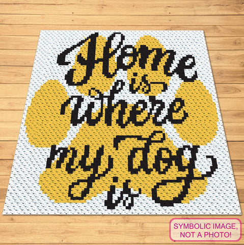 C2C Crochet Dog Blanket Pattern - Home is Where my Dog is