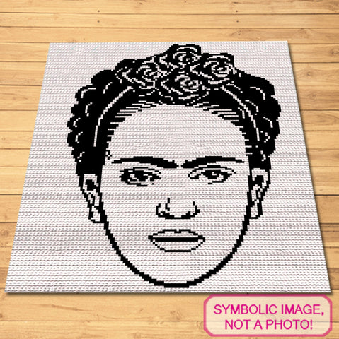 Crochet Celebrity Frida Kahlo, Crochet Blanket Pattern, Crochet Pillow Pattern