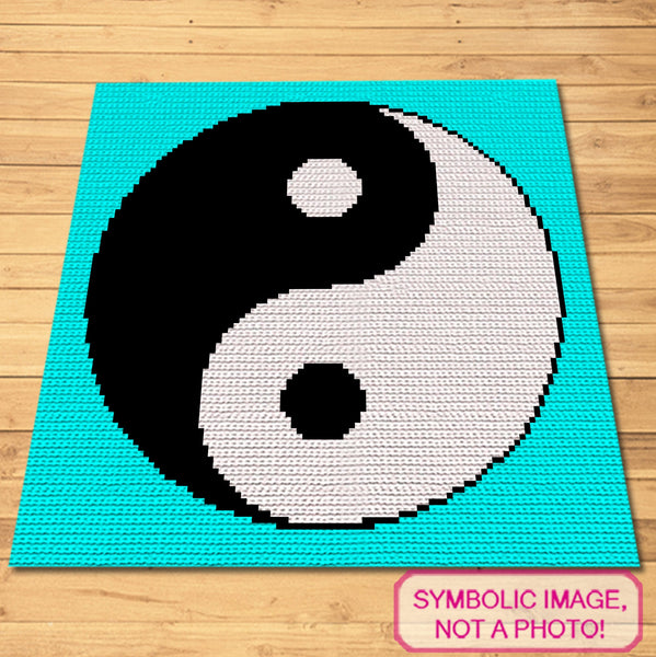 Yin Yang Crochet Pattern- SMALL Crochet BUNDLE: Crochet Pillow Pattern, C2C Afghan Pattern