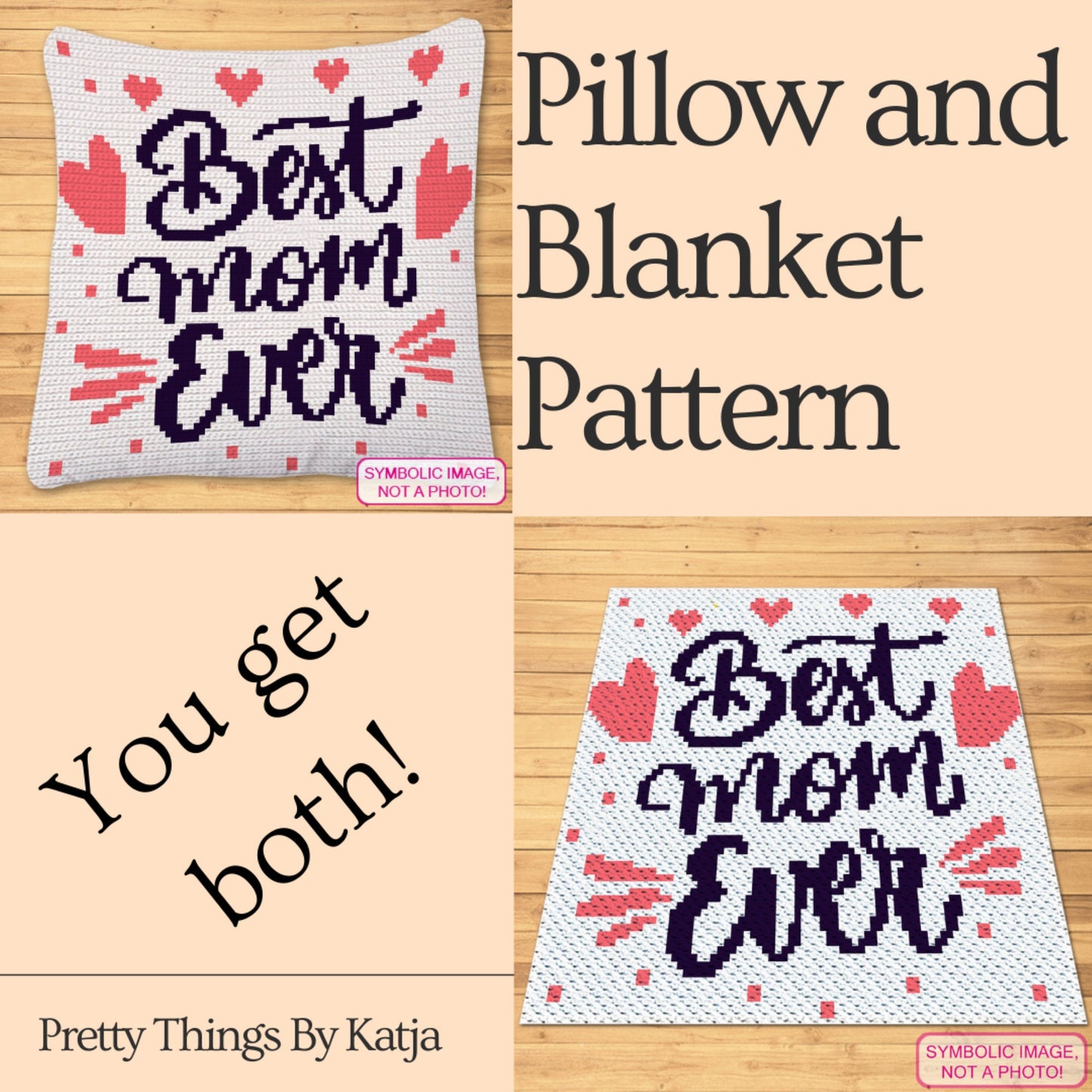 Crochet Mom - Tapestry Crochet Blanket, Crochet Pillow Pattern