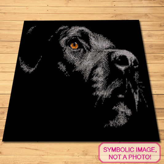 Crochet Black Dog Pattern - Tapestry Crochet Dog Blanket Pattern