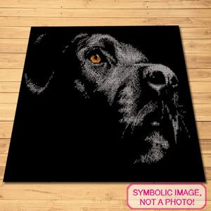 Crochet Black Dog Pattern - Tapestry Crochet Dog Blanket Pattern