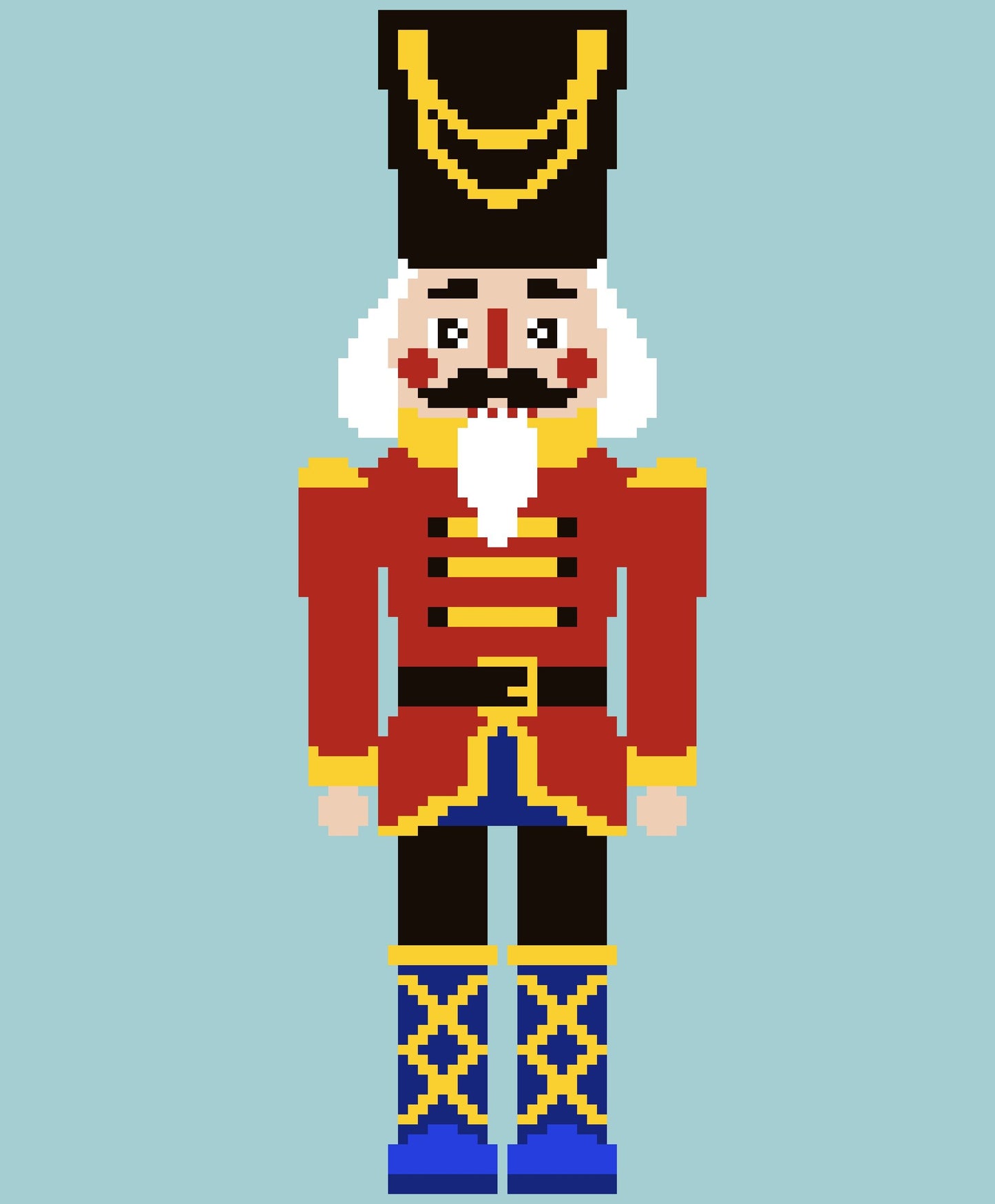 Crochet Nutcracker Pattern (White), Christmas Crochet Afghan Pattern, Crochet Pillow Pattern