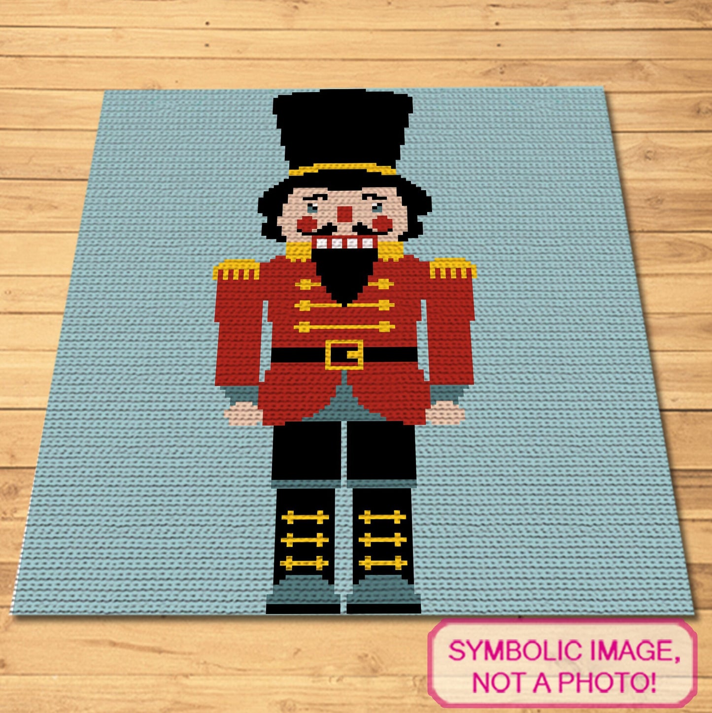Crochet Nutcracker Pattern (Black), Tapestry Crochet Blanket Pattern, Crochet Pillow Pattern PDF