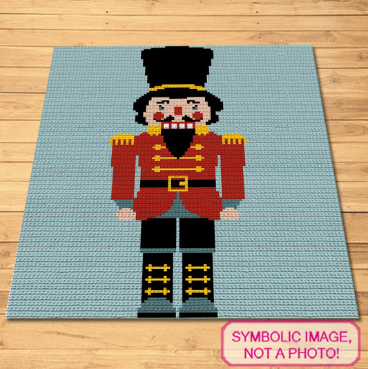 Crochet Nutcracker Pattern (Black), Tapestry Crochet Blanket Pattern, Crochet Pillow Pattern PDF