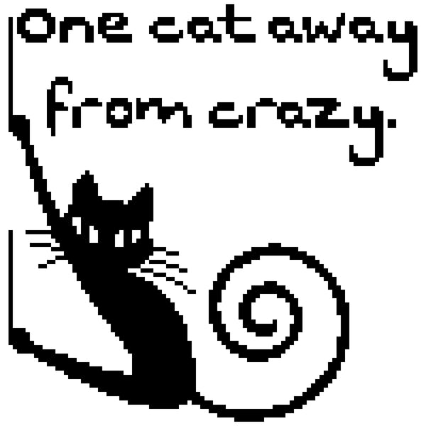 Crochet Cat Pattern, One Cat Away from Crazy - C2C Cat Blanket Pattern
