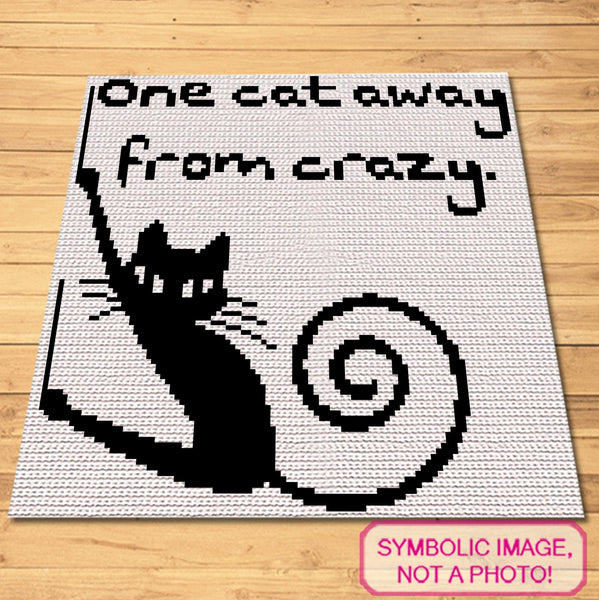 One Cat Away Crochet Cat Pattern BUNDLE: C2C Cat Pattern, Cat Crochet Pillow