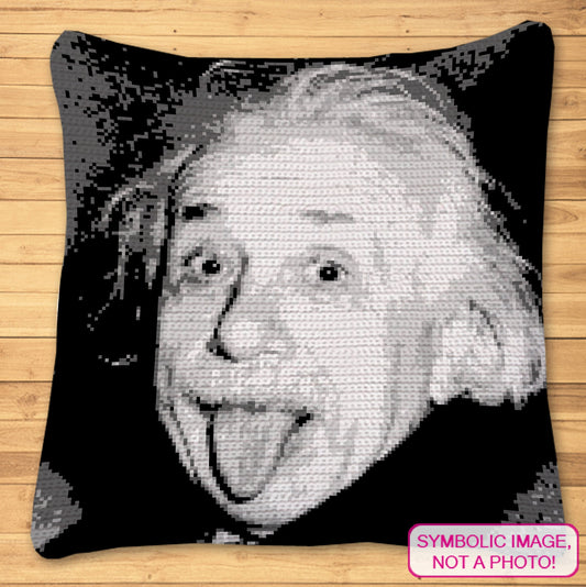 Crochet Celebrity Albert Einstein, Crochet Blanket Pattern, Crochet Pillow Pattern
