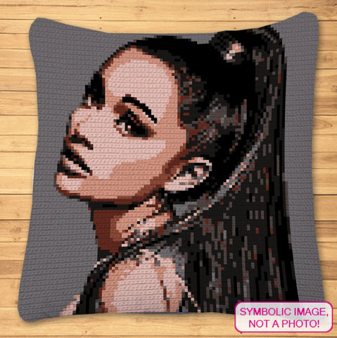 Crochet Celebrity Ariana Grande - Tapestry Crochet Blanket Pattern, Crochet Pillow Pattern