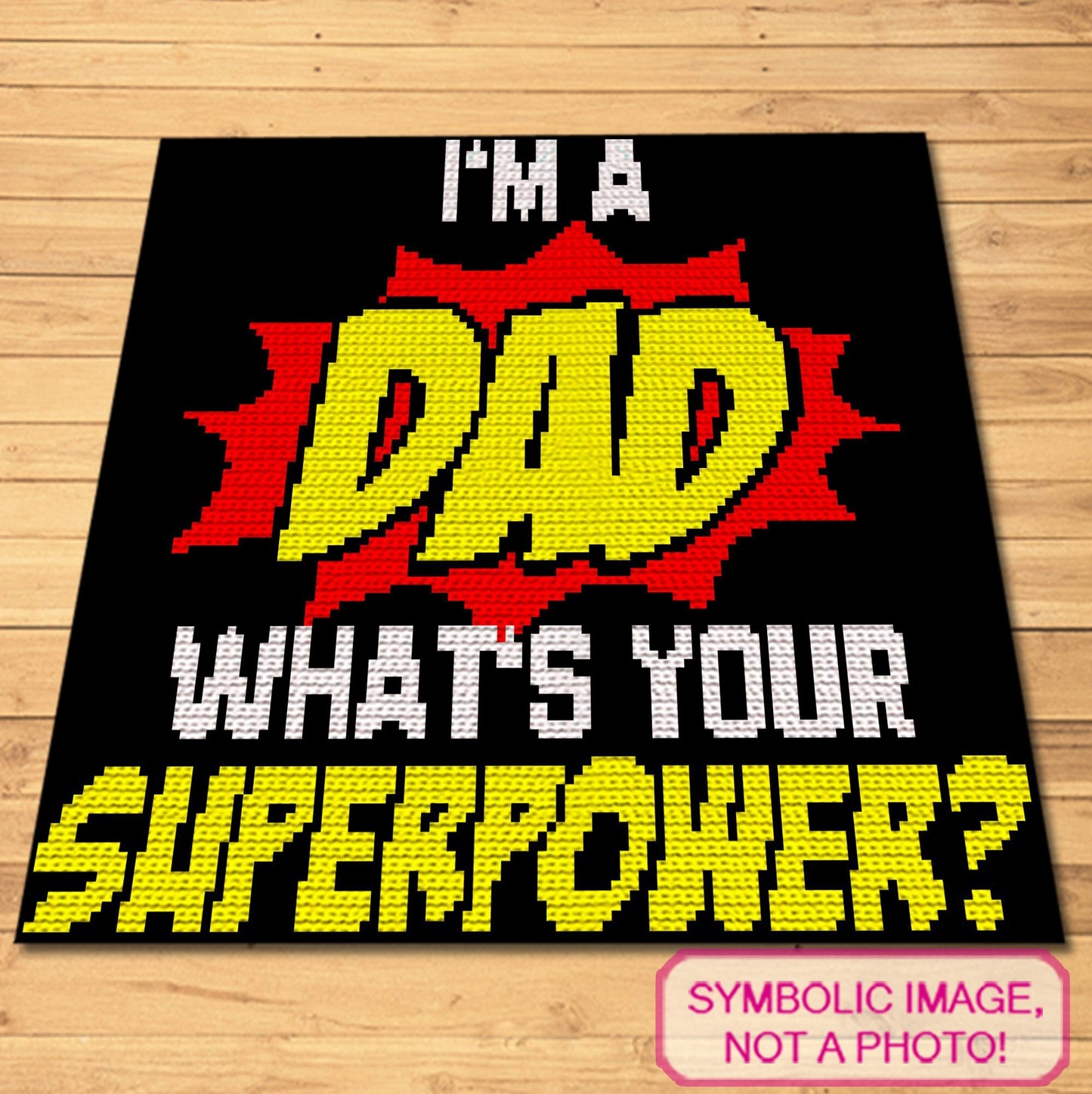 Super Dad Crochet Family Pattern - Tapestry Crochet Blanket, Crochet Pillow Pattern