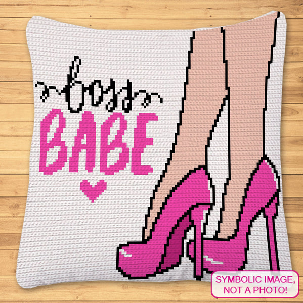 Boss Babe, Crochet Feminist BUNDLE: C2C Crochet Blanket Pattern, Crochet Pillow Pattern