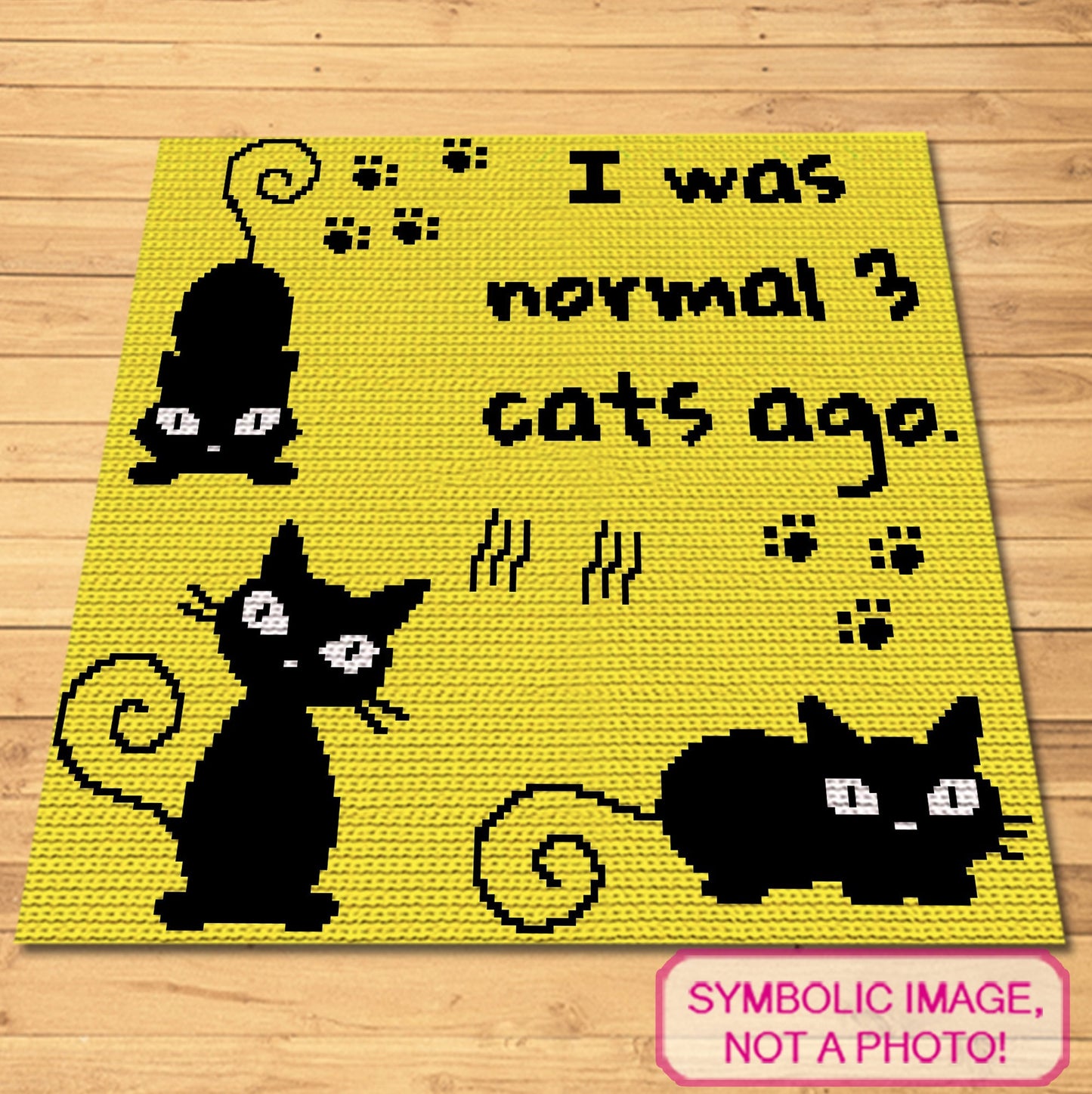 Crochet Cat Pattern, Normal 3 Cats Ago - Cat Crochet Afghan, Cat Crochet Pillow Pattern