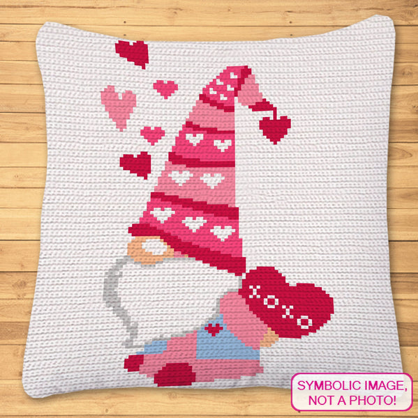 Valentines Gnome Pillow Pattern with Written Instructions. Click to learn more!
