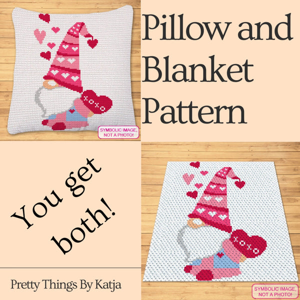 Crochet Gnomes Pattern BUNDLE is a Graph Pattern with Written Instructions, PDF Digital Files. This BUNDLE includes a C2C Blanket and Tapestry Crochet Blanket and Pillow Pattern. Both with Written Instructions. You can use the technique you like better. Click to learn more!
