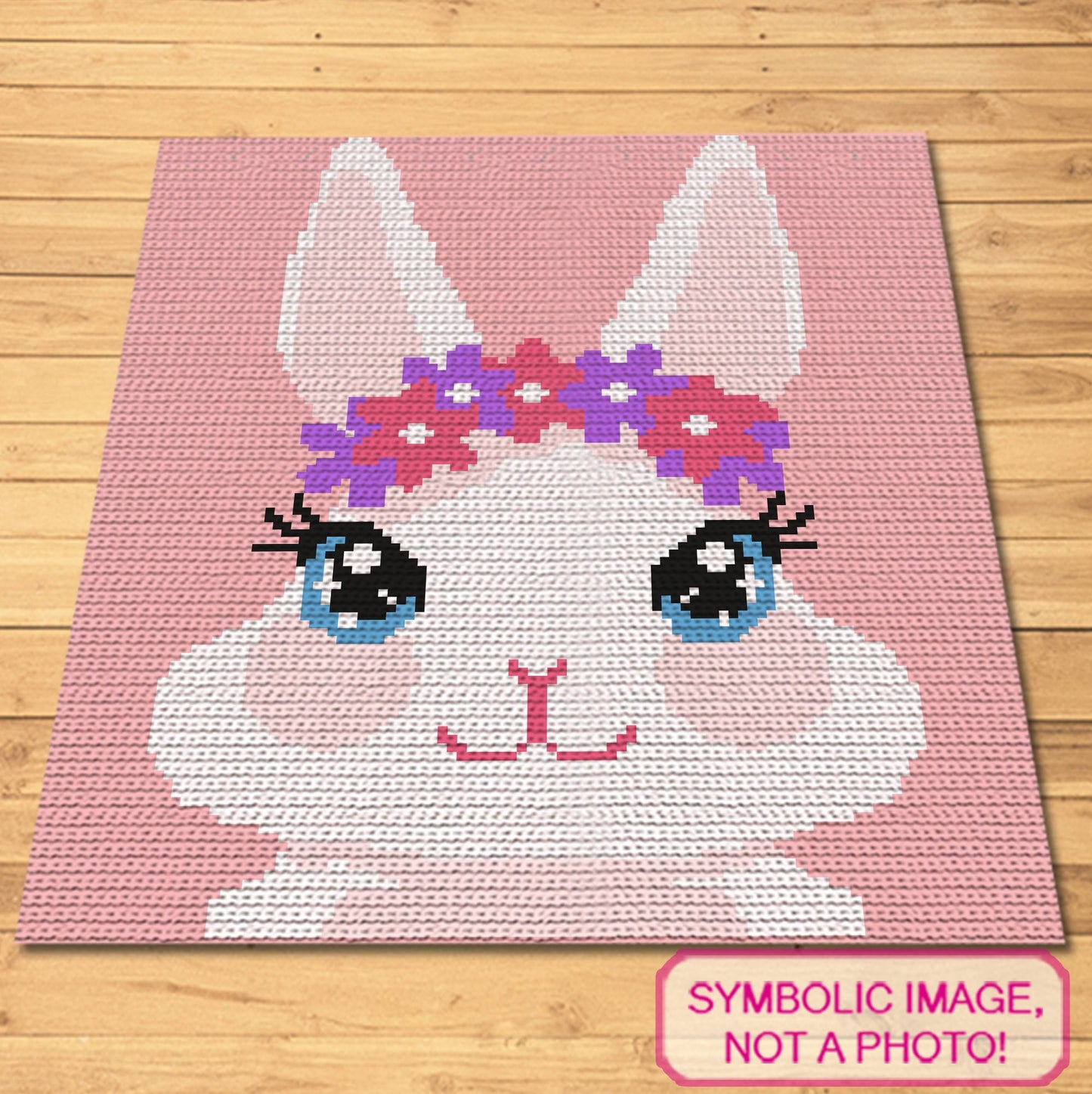 Crochet Bunny Pattern - Crochet BUNDLE: C2C Graphgan Pattern, Easter Crochet Pillow Pattern