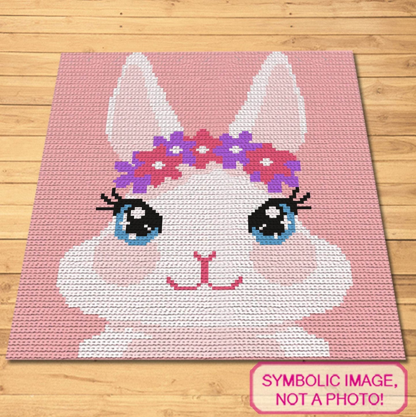 Crochet Bunny Pattern - Tapestry Crochet Blanket Pattern, Easter Crochet Pillow Pattern