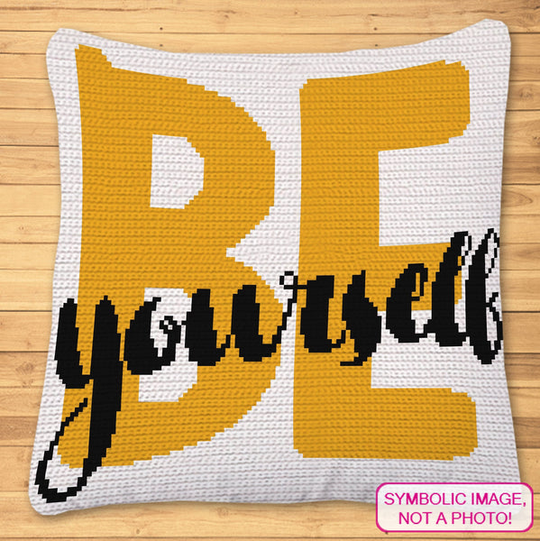 Be Yourself - Crochet BUNDLE: C2C Crochet Blanket Pattern, Crochet Pillow Pattern