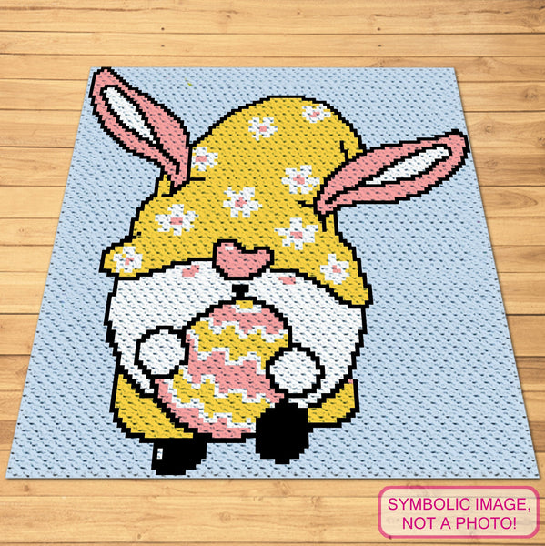 Easter Gnome Bunny Crochet Pattern BUNDLE - C2C Graphgan Pattern, Crochet Pillow Pattern
