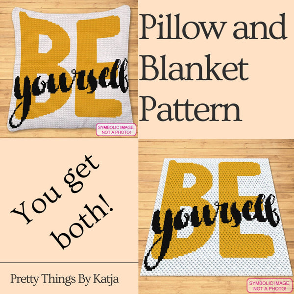 Be Yourself - Tapestry Crochet Blanket Pattern, Crochet Pillow Pattern