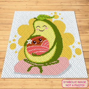 Crochet Mum and Baby Avocado Pattern - C2C Crochet Blanket Pattern