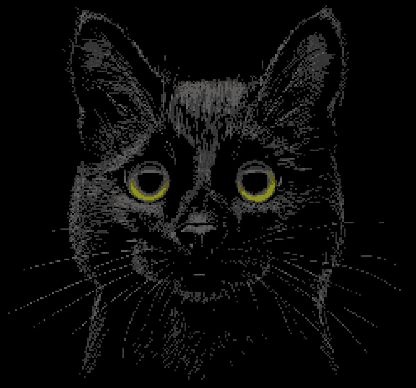 Crochet Black Cat (Face) - Cat Crochet Blanket Pattern